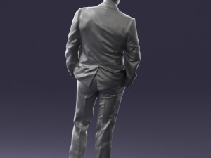man in black suit 0152 3d print ready 3D Baskı Modeli