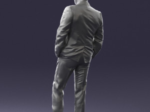 man in black suit 0152 3d print ready 3D Baskı Modeli