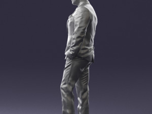man in black suit 0152 3d print ready 3D Baskı Modeli