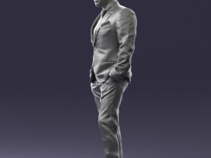 man in black suit 0152 3d print ready 3D Baskı Modeli