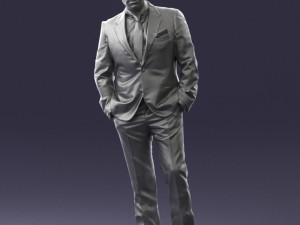 man in black suit 0152 3d print ready 3D Baskı Modeli
