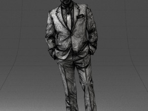 man in black suit 0152 3d print ready 3D Baskı Modeli