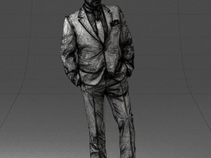 man in black suit 0152 3d print ready 3D Baskı Modeli