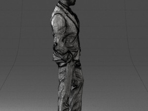 man in black suit 0152 3d print ready 3D Baskı Modeli