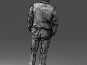 man in black suit 0152 3d print ready 3D Baskı Modeli