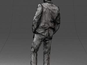 man in black suit 0152 3d print ready 3D Baskı Modeli