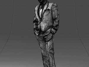man in black suit 0152 3d print ready 3D Baskı Modeli
