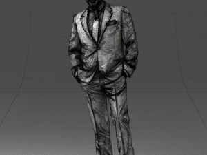 man in black suit 0152 3d print ready 3D Baskı Modeli
