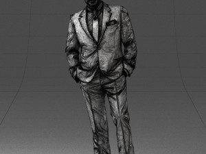 man in black suit 0152 3d print ready 3D Baskı Modeli