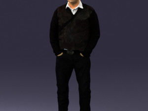 man in black suit 0154 3Dモデル