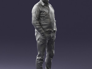 man in black suit 0154 3Dモデル