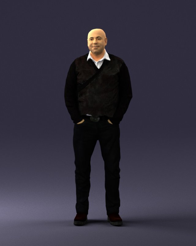 man in black suit 0154 3d print ready 3D Print Model .c4d .max .obj .3ds .fbx .stl .blend