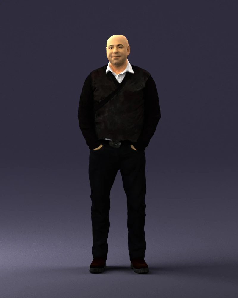 000488 Casual Standing Man with Hands in Pockets 3d print ready 3D Print Model .c4d .max .obj .3ds .fbx .stl .blend 