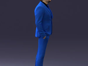 000489 Business Man in Blue Suit 3D Model