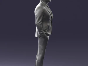 000489 Business Man in Blue Suit 3D Model