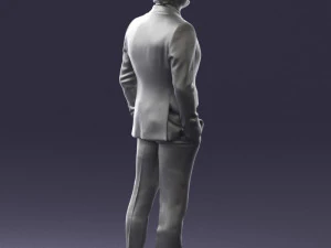 000489 Business Man in Blue Suit 3D Model