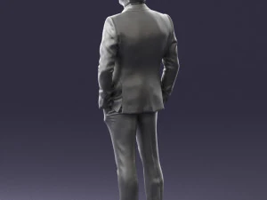 000489 Business Man in Blue Suit 3D Model