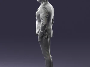 000489 Business Man in Blue Suit 3D Model