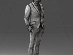 000489 Business Man in Blue Suit 3D Model