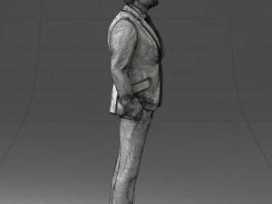 000489 Business Man in Blue Suit 3D Model