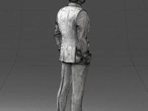 000489 Business Man in Blue Suit 3D Model