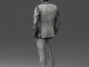 000489 Business Man in Blue Suit 3D Model