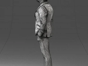 000489 Business Man in Blue Suit 3D Model