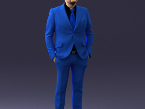 man in blue suit 0155 3d print ready Model do druku 3D