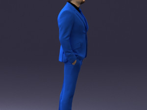 man in blue suit 0155 3d print ready Model do druku 3D