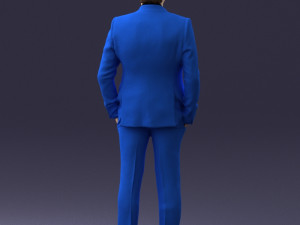 man in blue suit 0155 3d print ready Model do druku 3D