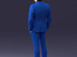 man in blue suit 0155 3d print ready Model do druku 3D