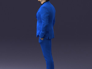 man in blue suit 0155 3d print ready Model do druku 3D