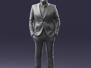 man in blue suit 0155 3d print ready Model do druku 3D