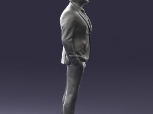 man in blue suit 0155 3d print ready Model do druku 3D