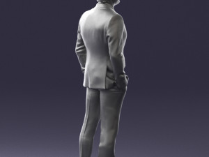 man in blue suit 0155 3d print ready Model do druku 3D