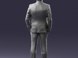 man in blue suit 0155 3d print ready Model do druku 3D