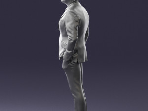 man in blue suit 0155 3d print ready Model do druku 3D