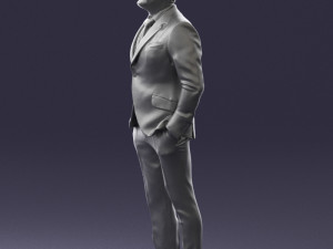 man in blue suit 0155 3d print ready Model do druku 3D