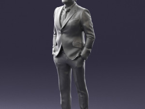man in blue suit 0155 3d print ready Model do druku 3D