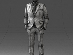 man in blue suit 0155 3d print ready Model do druku 3D