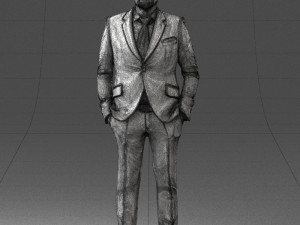 man in blue suit 0155 3d print ready Model do druku 3D