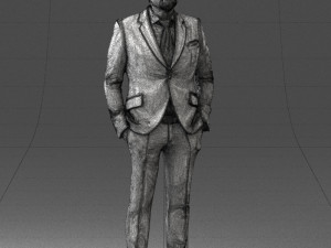 man in blue suit 0155 3d print ready Model do druku 3D