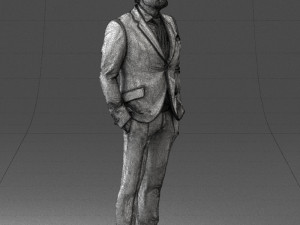 man in blue suit 0155 3d print ready Model do druku 3D