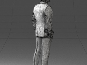 man in blue suit 0155 3d print ready Model do druku 3D