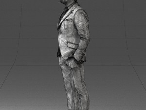 man in blue suit 0155 3d print ready Model do druku 3D