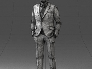 man in blue suit 0155 3d print ready Model do druku 3D