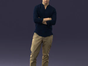 000490 Casual Young Man Standing Arms Crossed 3d print ready 3D Print Model