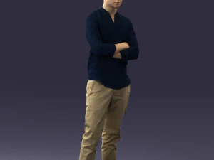 000490 Casual Young Man Standing Arms Crossed 3d print ready 3D Print Model