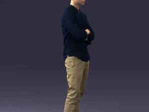 000490 Casual Young Man Standing Arms Crossed 3d print ready 3D Print Model