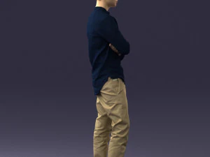 000490 Casual Young Man Standing Arms Crossed 3d print ready 3D Print Model